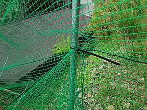 害獣対策ネットづくり。網と支柱を結束バンドで縛る。自然栽培でプチ自給自足。